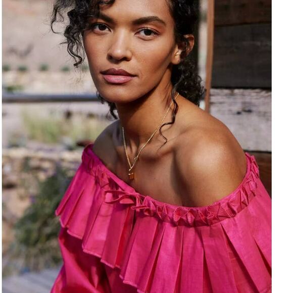 New Anthropologie MARGO BARIDON Priscilla Ruffled Blouse $168 XS Long Sleeve - Picture 4 of 6